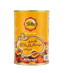 کنسرو مایع ماکارونی و لازانیا 390 گرمی بهروز(پس کرایه)