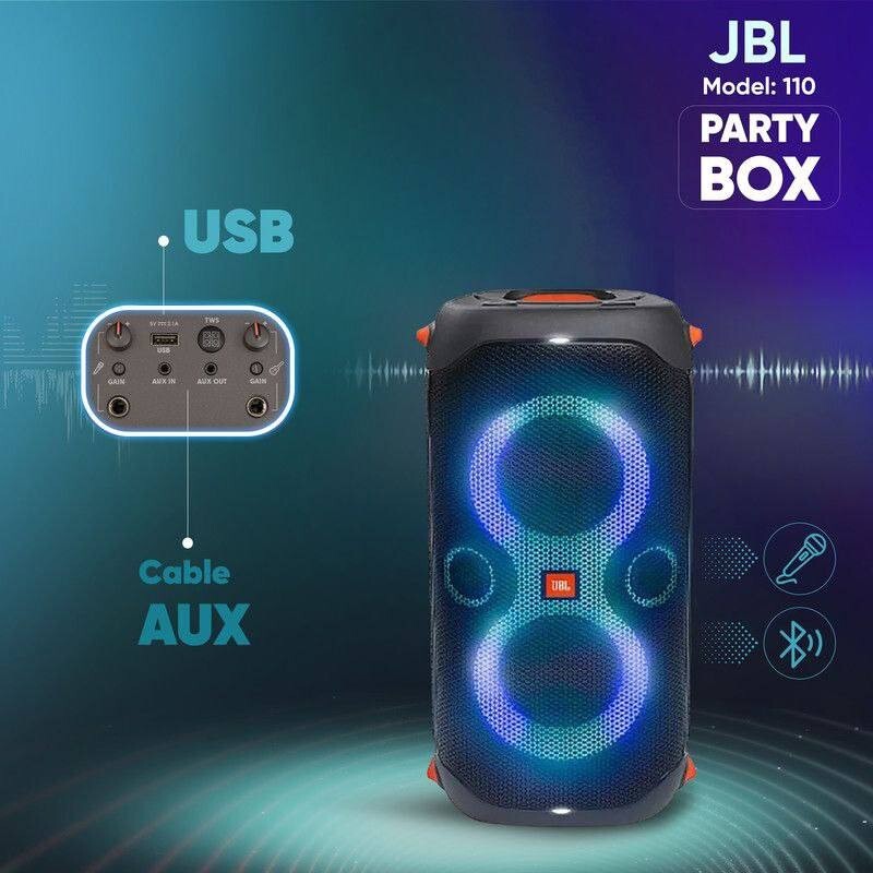 اسپیکر بلوتوثی قابل حمل جی بی ال مدل Party Box 110 ا JBL PartyBox 110 Portable Bluetooth