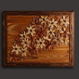 اثر دیوار گل معرق منبت چوب نود در هفتاد سانتیمتر 