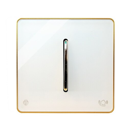 کلید پریز  آسیا الکتریک کلید شاسی زنگ  مدل یاقوت سفید طلایی