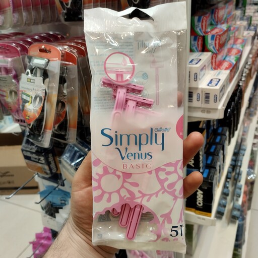 خود تراش ژیلت مدل ونوس دو لبه بسته 5 عددی Gillette Simply Venus