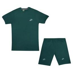 ست تی شرت و شلوارک مردانه مدل NN رنگ سبز
