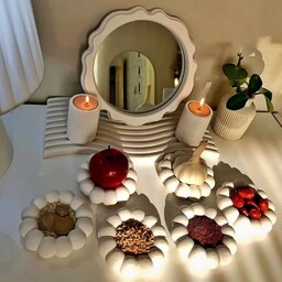 ست هفت سین زیبا طرح مرواریدی به همراه آینه و گلدان