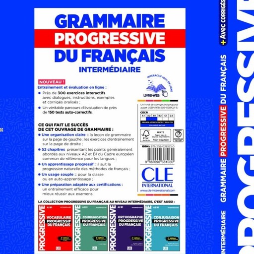 کتاب گرامر پروگرسیو اینترمدیت grammar progressive du francIs