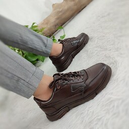 کفش چرم طبیعی مردانه کفش قهوه ای مردانه کفش مجلسی مردانه 
