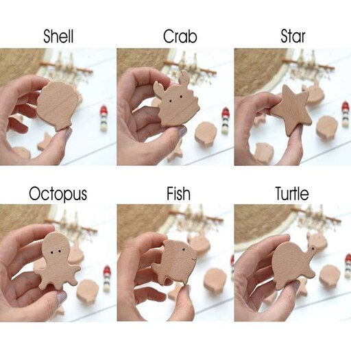 دستگیره کمد حیوانات دریایی مجموعه 6 عددی