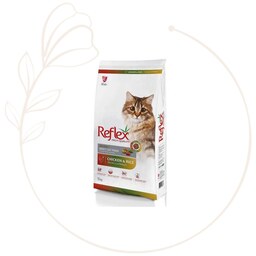غذای گربه بالغ مولتی کالر با طعم مرغ و برنج برند رفلکس فله 1 کیلویی تاریخ انقضا 2025.5