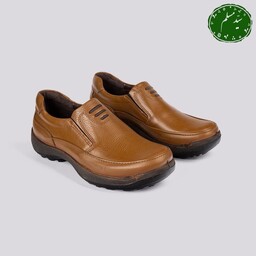 کفش مردانه طبی تمام چرم طبیعی برند فرزین مدل موناکو بدون بند در رنگبندی بندی مشکی قهوه ای گردویی و در سایز بندی 40 تا 45