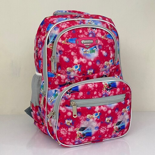 کیف مدرسه ای دخترانه (طرح جدید) السا و آنا ،5زیپ همراه با جامدادی اشانتیون،مناسب دبستان