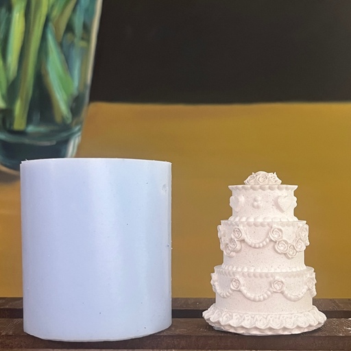 قالب سیلیکونی کیک عروسی، ارتفاع 6 سانت، مناسب شمعسازی ، رزین ، سنگ مصنوعی
