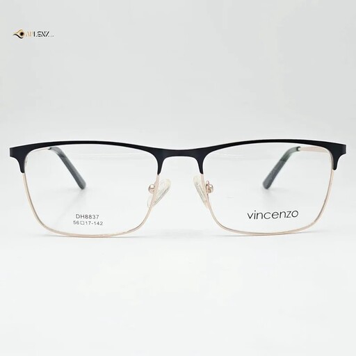 عینک طبی مردانه-زنانه برند VINCENZO فلزی مشکی طلایی کد 1797 عینک فلزی
