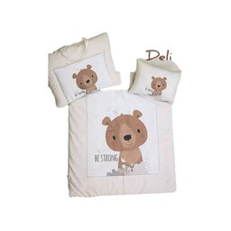 سرویس خواب سه تکه نوزاد و کودک طرح خرس دلی deli کد ctb220m