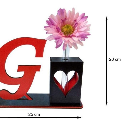 تندیس و گلدان چوبی مهدی یار مدل حرف G