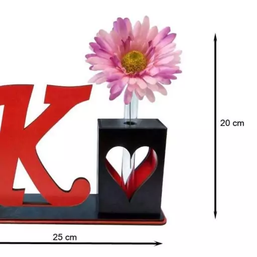 تندیس و گلدان چوبی مهدی یار مدل حرف K