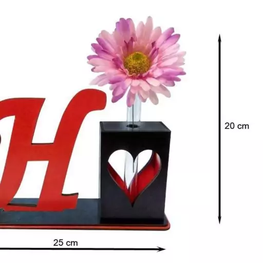 تندیس و گلدان چوبی مهدی یار مدل حرف H