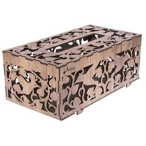 جعبه دستمال کاغذی چوبی آمیتیس وود مدل آهو کد 150