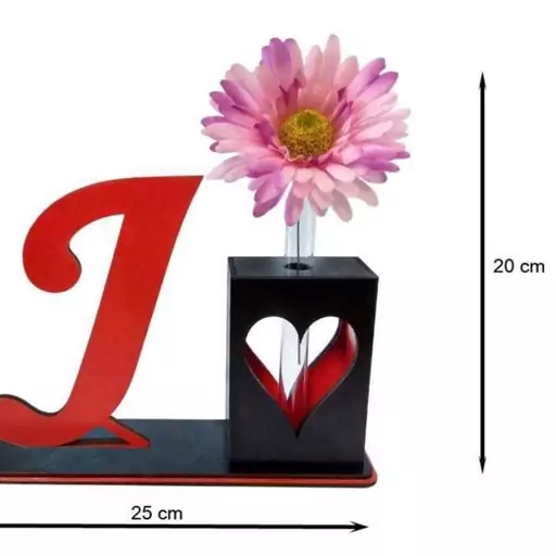 تندیس و گلدان چوبی مهدی یار مدل حرف J