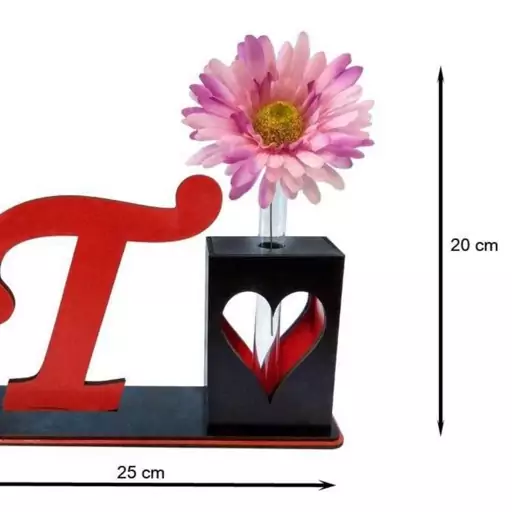 تندیس و گلدان چوبی مهدی یار مدل حرف T