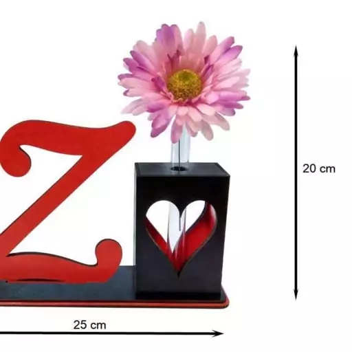 تندیس و گلدان چوبی مهدی یار مدل حرف Z