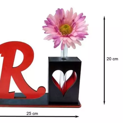 تندیس و گلدان چوبی مهدی یار مدل حرف R