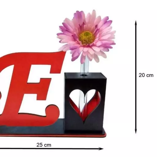تندیس و گلدان چوبی مهدی یار مدل حرف E