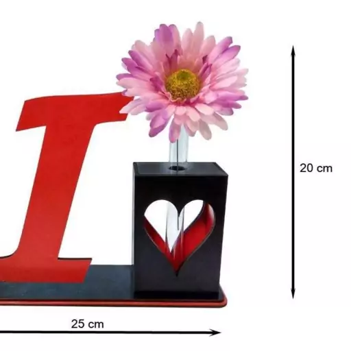 تندیس و گلدان چوبی مهدی یار مدل حرف I