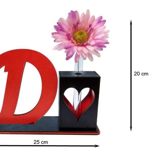 تندیس و گلدان چوبی مهدی یار مدل حرف D