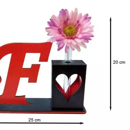 تندیس و گلدان چوبی مهدی یار مدل حرف F
