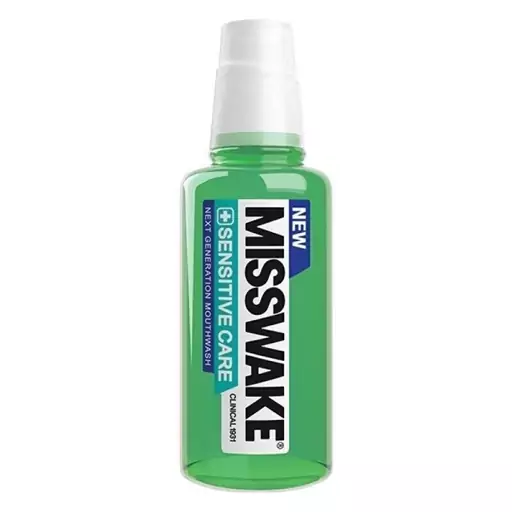 دهانشویه  Misswake میسویک مدل   Sensitive Care  حجم 400 میل به همراه نخ دندان مدل   Pro Sense