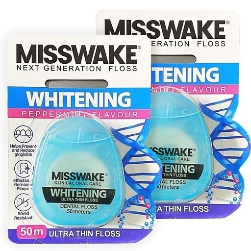نخ دندان  Misswake میسویک مدل whitening بسته 2 عددی کد 403