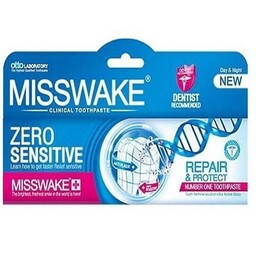 خمیر دندان  Misswake میسویک  مدل   زیرو Zero Sensitive   حجم 75 میل  ضد حساسیت  محافظت از مینای دندان  جلوگیری ا