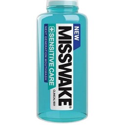 دهانشویه  Misswake میسویک مدل Sensitive Care حجم 400 میل  مجرای تنفسی را خوشبو می سازد و از پوسیدگی و التهاب جلوگیری م