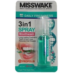 اسپری دهانشویه خوشبوکننده دهان  Misswake میسویک مدل Daily freshness حجم 30 میل  اسپری جیبی