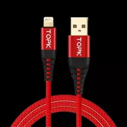 کابل تبدیل USB به لایتنینگ TOPK طول 1 متر مشکی