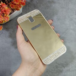 قاب گوشی Samsung Galaxy J5 Pro مدل آینه ای نگین دار - طلایی