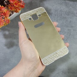 قاب گوشی Samsung Galaxy Grand Prime (G530) مدل آینه ای نگین دار - طلایی