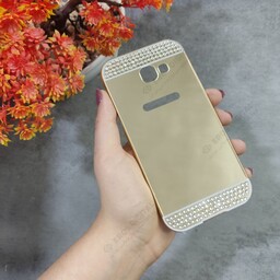 قاب گوشی Samsung Galaxy A5 2017 (A520) مدل آینه ای نگین دار - طلایی