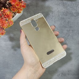 قاب گوشی Huawei Honor 6X مدل آینه ای نگین دار - طلایی