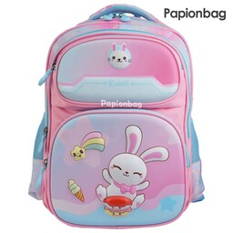 کیف مدرسه دخترانه وارداتی طرح خرگوش یا rabbit کد370 سایز بزرگ