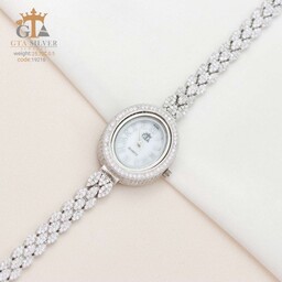 ساعت نقره برند جی تی ای زنانه مدل بیضی کد 19216
