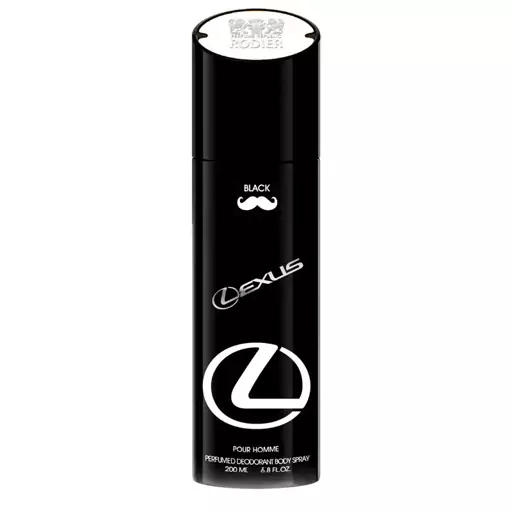 اسپری بدن مردانه رودیر مدل LEXUS BLACK حجم 200 میلی لیتر