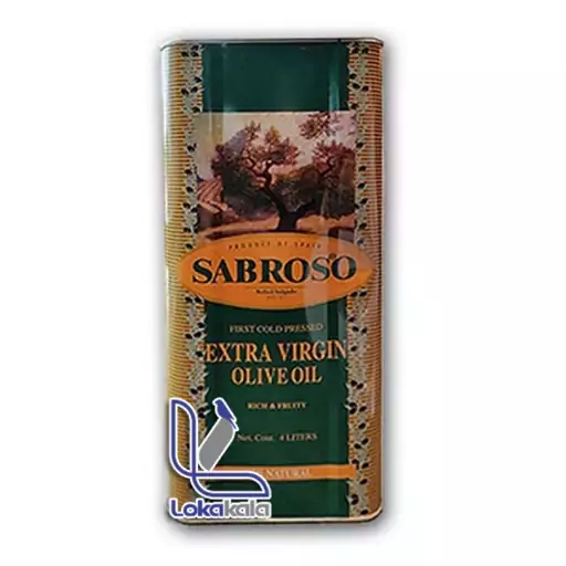 روغن زیتون سابروسو SABROSO بدون بو 4 لیتری قوطی