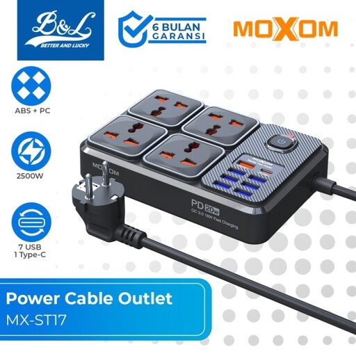 چندراهی برق و شارژر رو میزی موکسوم مدل MOXOM MX-ST17 - سفید, هفت روز ضمانت تست و اصالت کالا