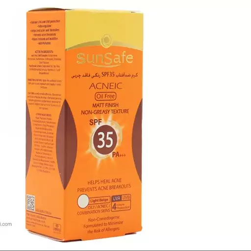 کرم ضد آفتاب رنگی سان سیف SPF 35 فاقد چربی وزن 50 گرم