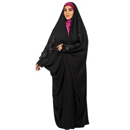 چادر مشکی عربی مدل ارکیده جنس کر پ حریر قطری اصل 