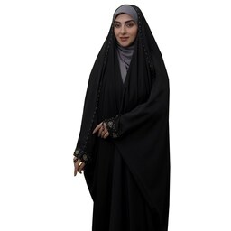 چادر مشکی عربی ترنج مدل عسلی جنس کر پ حریر قطری اصل