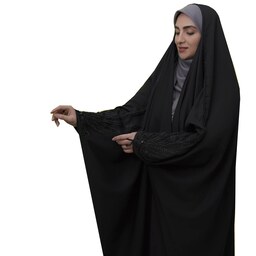 چادر مشکی عربی مدل شهرزاد جنس کر پ حریر قطری اصل