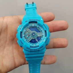 ساعت مچی مردانه جیشاک G-Shock کاسیو رنگ آبی براق ساعت پسرانه موتور ژاپن جی شاک  باکیفیت بند آبی (ارسال رایگان) 