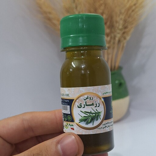 روغن رزماری اصل 60 سی سی خالص سنتی تقویت موی سر رفع ریزش مو