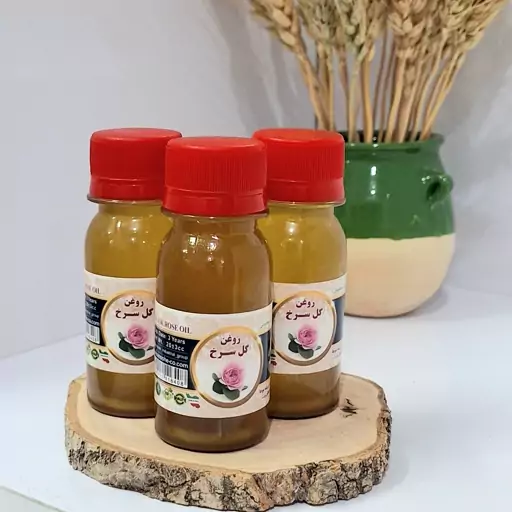 روغن گل سرخ 60 سی سی اصل خالص سنتی رفع چین و چروک و جای جوش تقویت مو رفع لک 